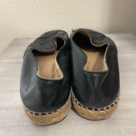 Chanel CC Black Lambskin Leather Espadrilles - Picture 5 of 16